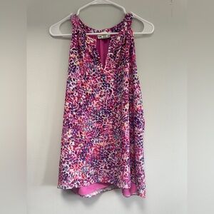 Adrienne Vittadini Pink and Purple Floral Top
